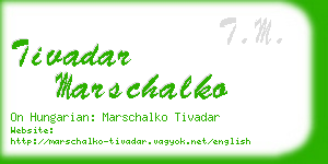 tivadar marschalko business card